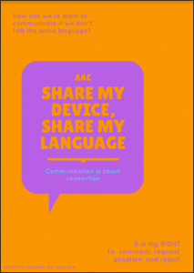 Poster saying Share my device, share my language