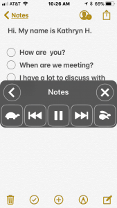 Image of Speak Screen controls on iPhone