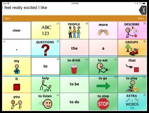Image of scanning a row on iPad in TouchChat AAC