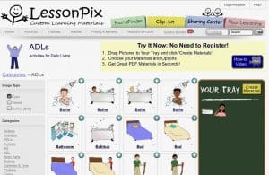 Image of LessonPix.com home screen