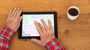 Image of someone using text to speech on iPad
