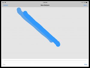 Image of creating a custom gesture on iPad screen