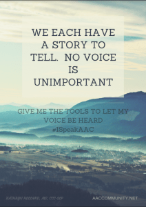 Image of mountains with "We each have a story to tell"