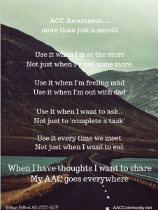 Image of a mountain road with an AAC poem