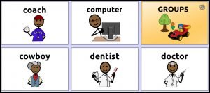 AAC jobs folder with African American symbols. 